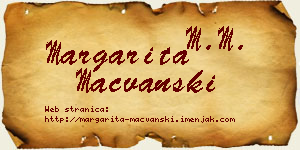 Margarita Mačvanski vizit kartica